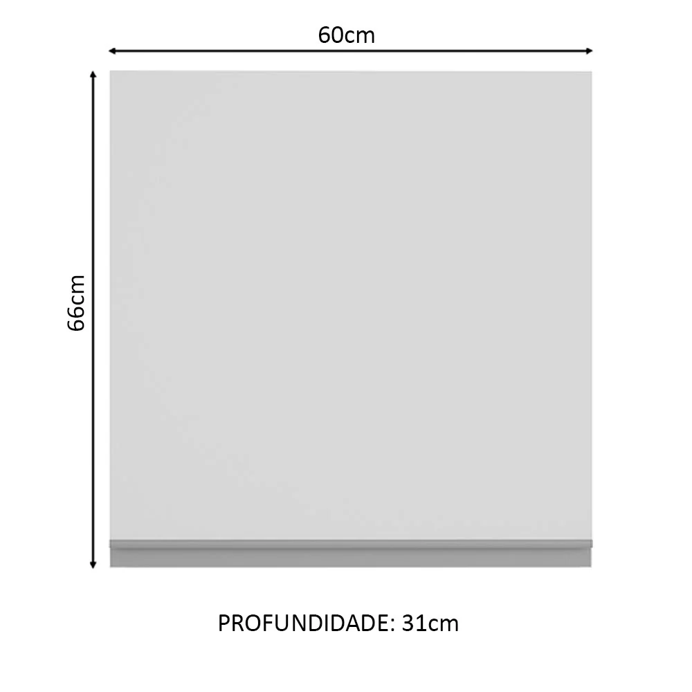 Armário Aéreo Madesa Glamy 60 cm 1 Porta Branco - Image 2