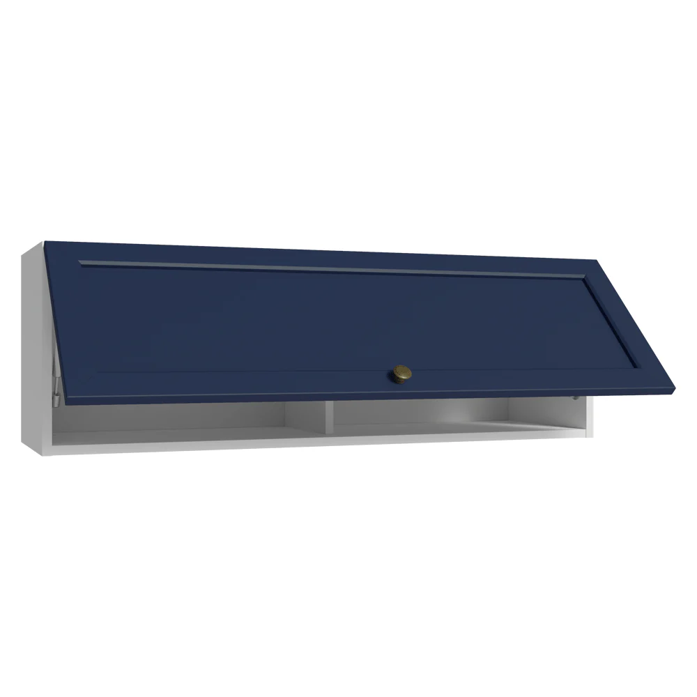Armário Aéreo 100 cm 1 Porta Basculante Branco/Azul Vik Madesa - Image 5