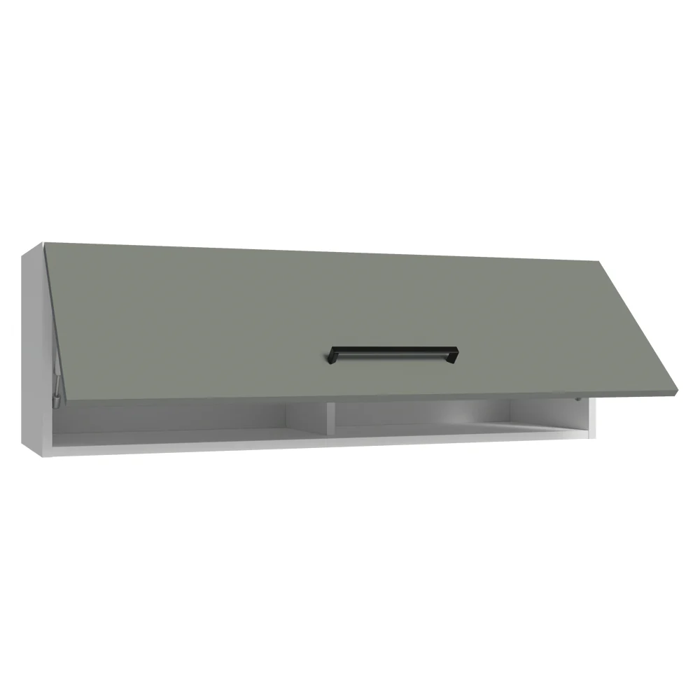 Armário Aéreo 100 cm 1 Porta Basculante Branco/Cinza Agata Madesa - Image 5