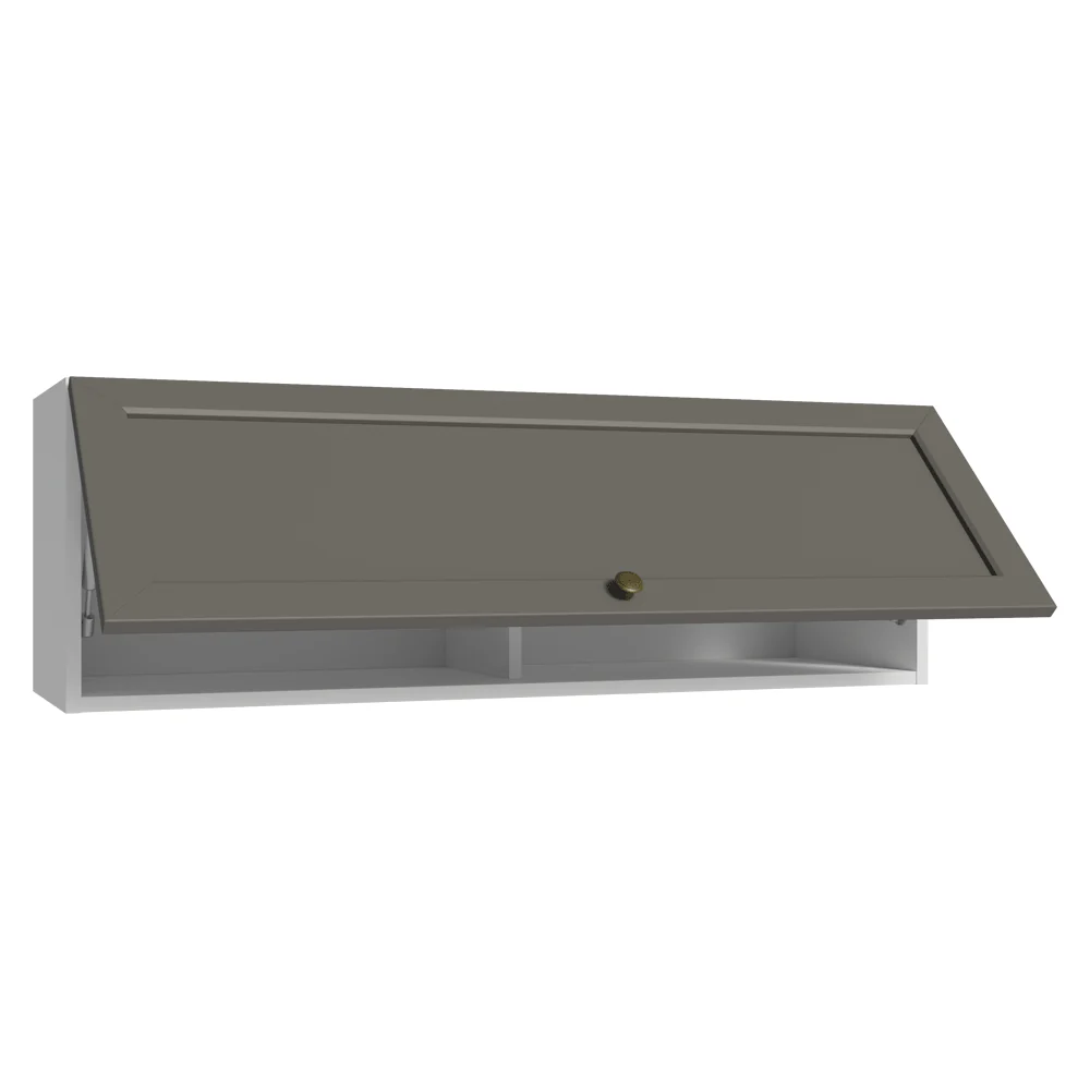 Armário Aéreo 100 cm 1 Porta Basculante Branco/Cinza Vik Madesa - Image 5