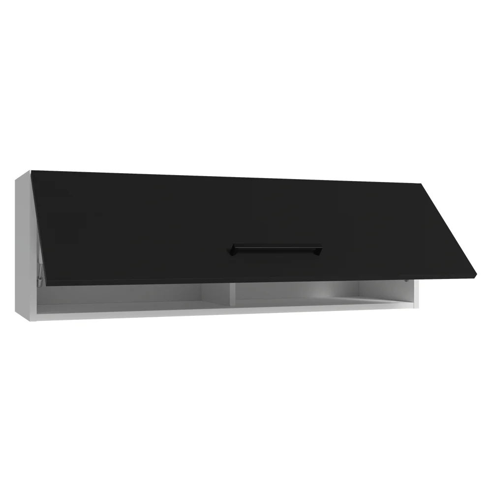 Armário Aéreo 100 cm 1 Porta Basculante Branco/Preto Agata Madesa - Image 5
