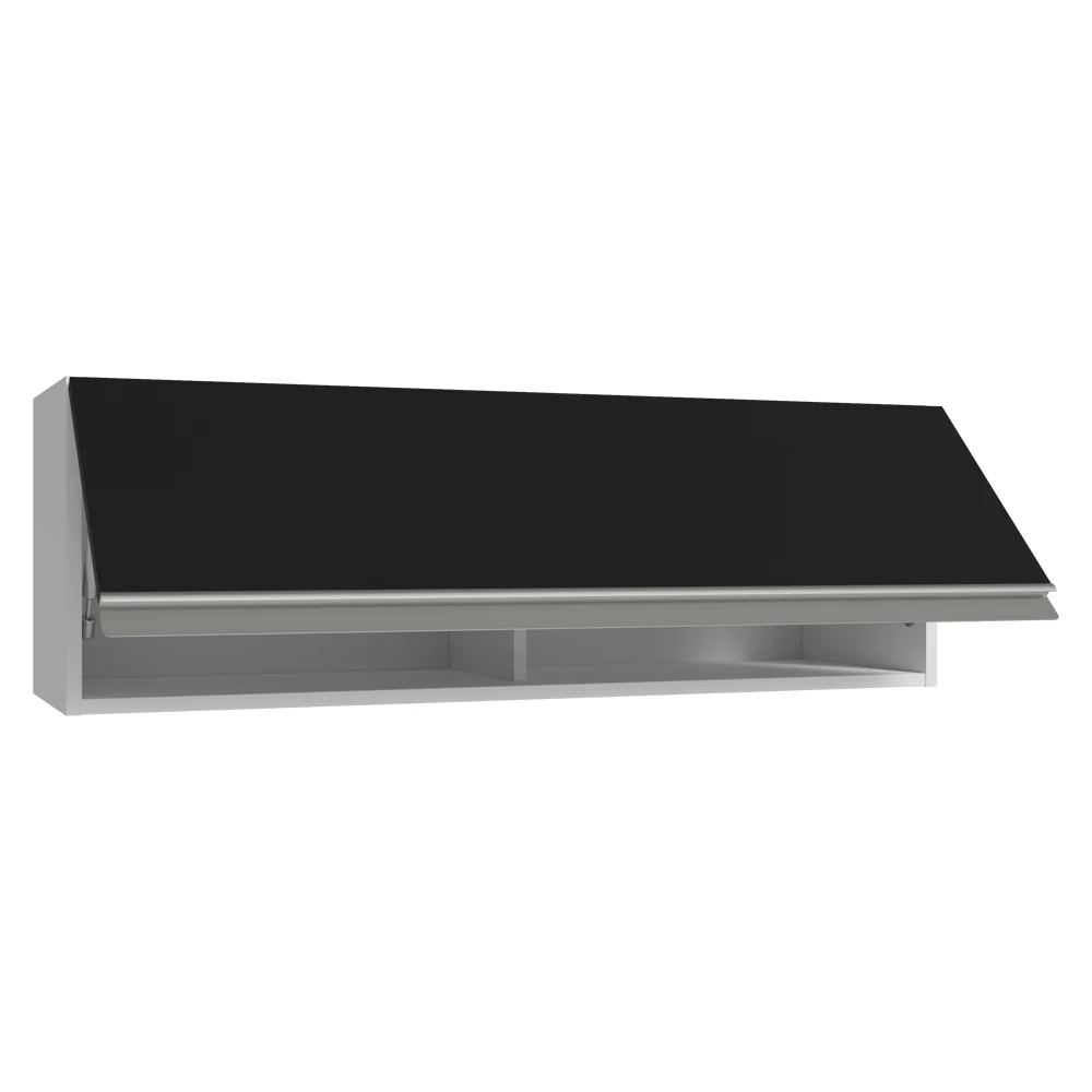 Armário Aéreo 100 cm 1 Porta Basculante Branco/Preto Glamy Madesa - Image 5