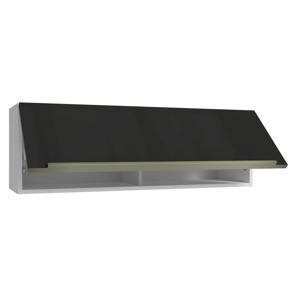 Armário Aéreo 100 cm 1 Porta Basculante Branco/Preto Lux Madesa - Image 5