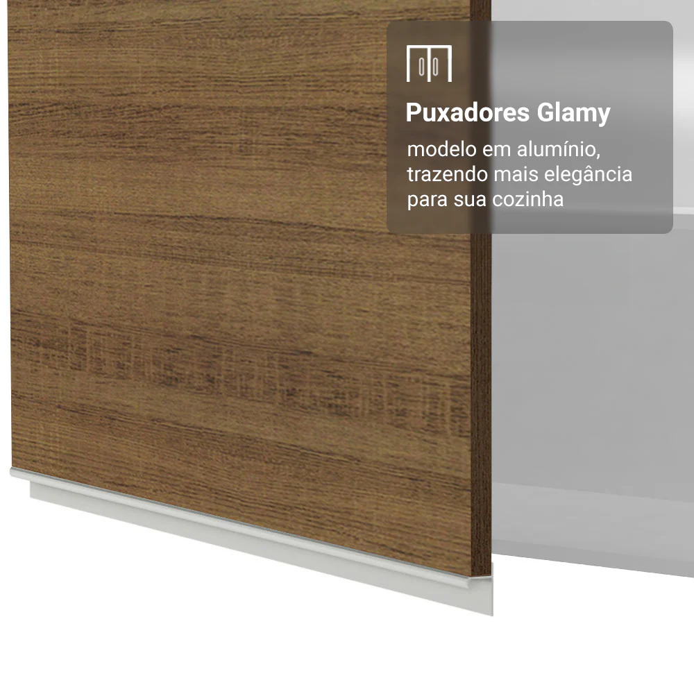 Armário Aéreo 100 cm 1 Porta Basculante Branco/Rustic Glamy Madesa - Image 6