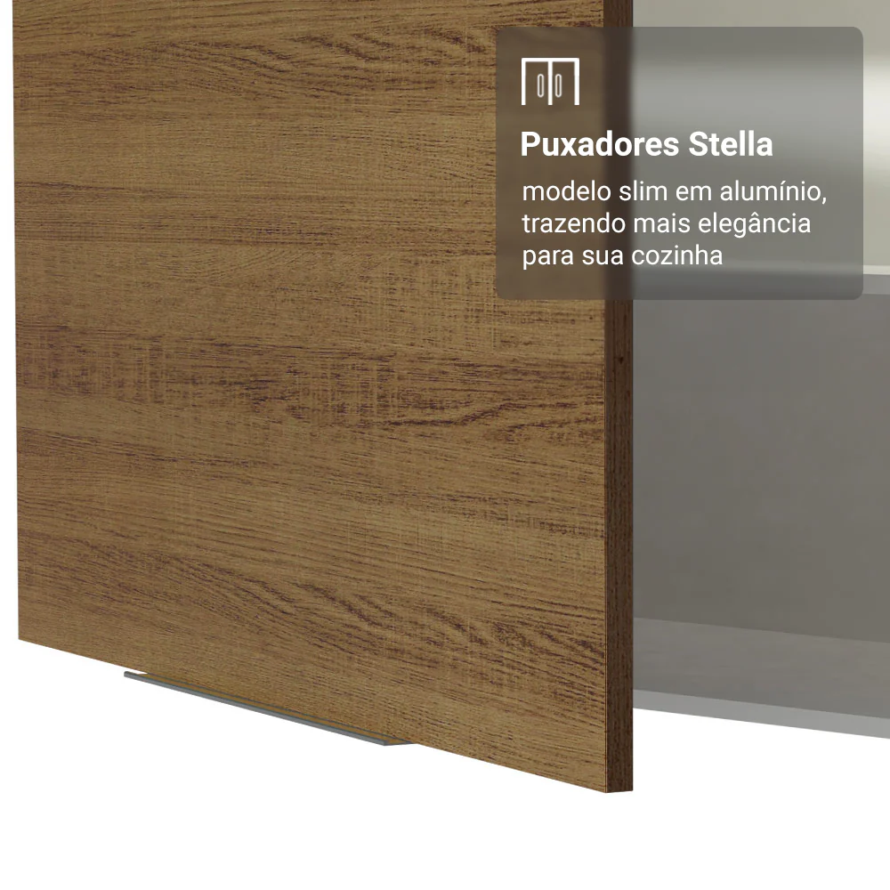 Armário Aéreo 100 cm 1 Porta Basculante Branco/Rustic Stella Madesa - Image 6