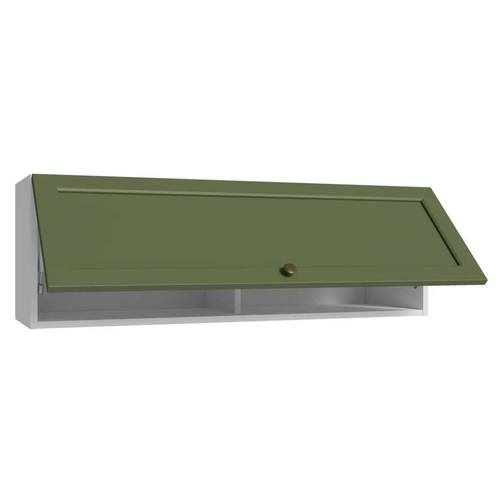 Armário Aéreo 100 cm 1 Porta Basculante Branco/Verde Vik Madesa - Image 5