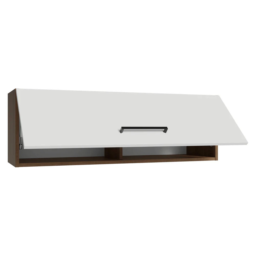 Armário Aéreo 100 cm 1 Porta Basculante Rustic/Branco Agata Madesa - Image 5