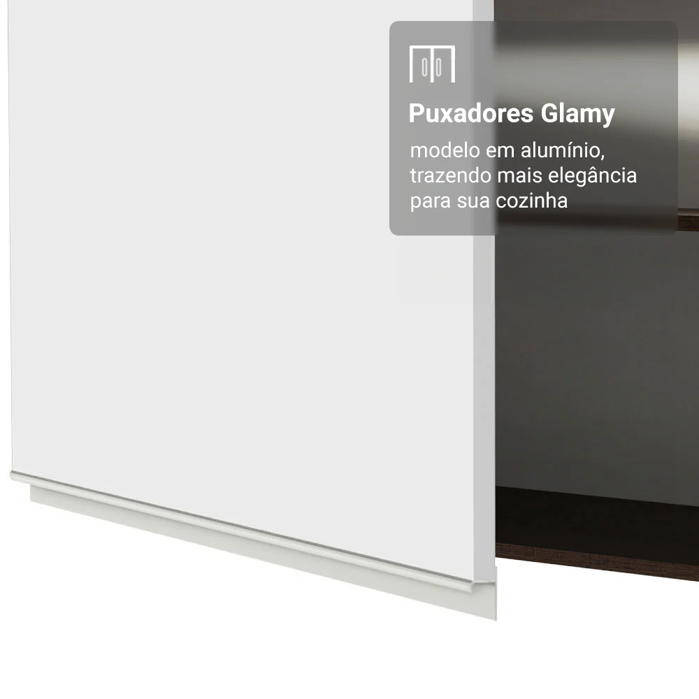 Armário Aéreo 100 cm 1 Porta Basculante Rustic/Branco Glamy Madesa - Image 6