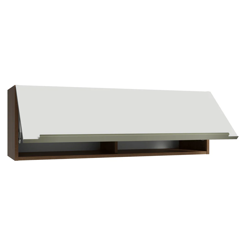 Armário Aéreo 100 cm 1 Porta Basculante Rustic/Branco Veludo Lux Madesa - Image 5
