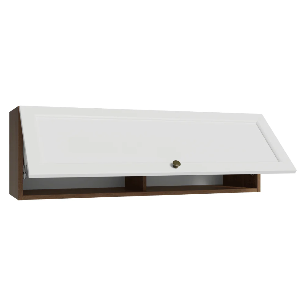 Armário Aéreo 100 cm 1 Porta Basculante Rustic/Branco Vik Madesa - Image 5