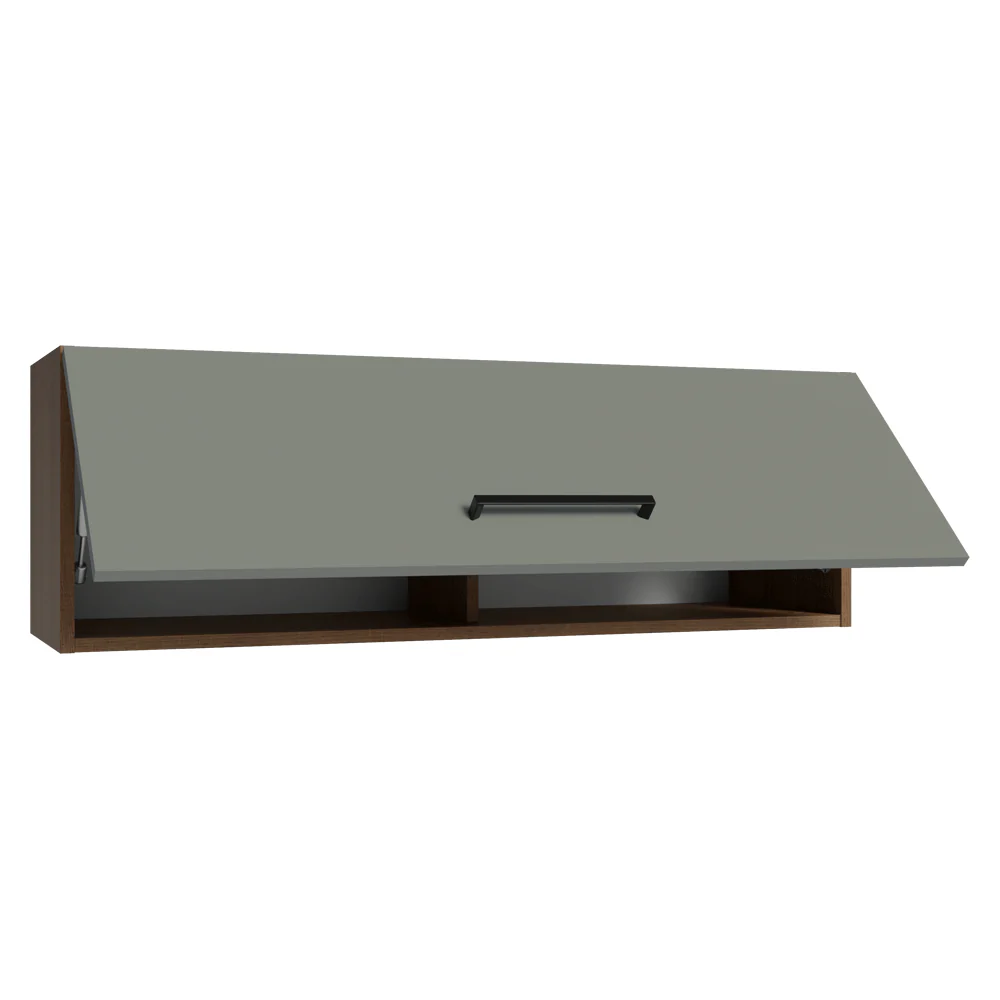 Armário Aéreo 100 cm 1 Porta Basculante Rustic/Cinza Agata Madesa - Image 5