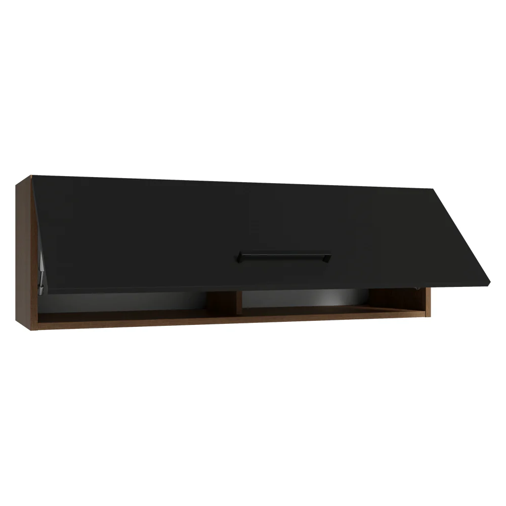Armário Aéreo 100 cm 1 Porta Basculante Rustic/Preto Agata Madesa - Image 5