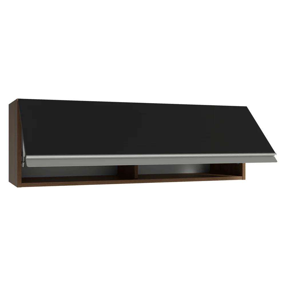 Armário Aéreo 100 cm 1 Porta Basculante Rustic/Preto Glamy Madesa - Image 5