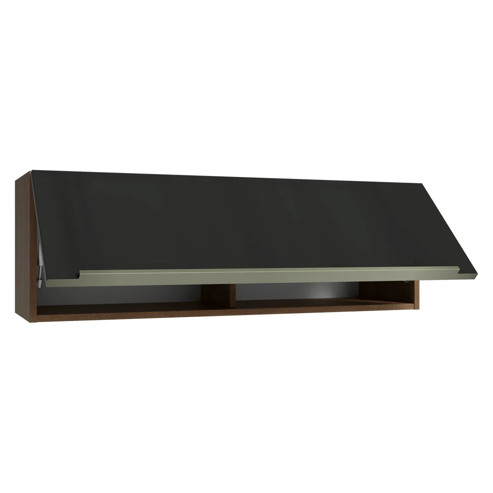 Armário Aéreo 100 cm 1 Porta Basculante Rustic/Preto Lux Madesa - Image 5