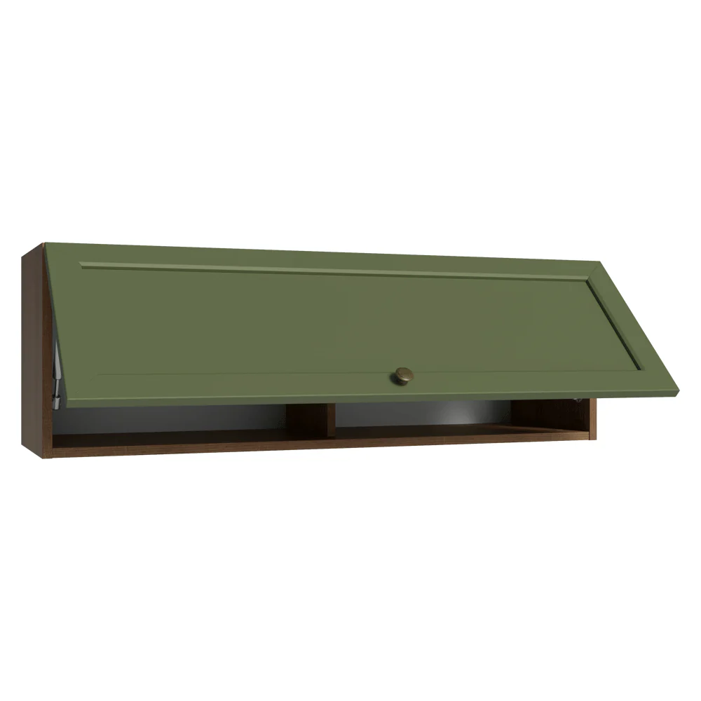 Armário Aéreo 100 cm 1 Porta Basculante Rustic/Verde Vik Madesa - Image 5
