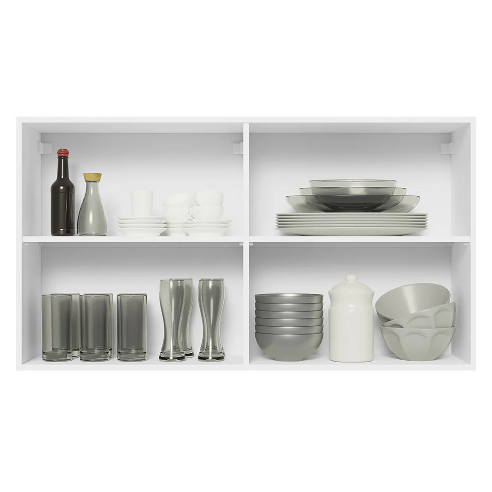 Armário Aéreo 100% MDF 120 cm 2 Portas Branco/Preto Acordes Madesa - Image 3