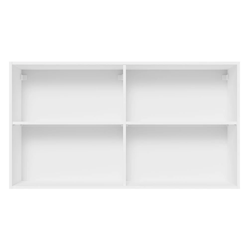 Armário Aéreo 100% MDF 120 cm 2 Portas Vidro Reflex Branco/Preto Acordes Madesa - Image 6