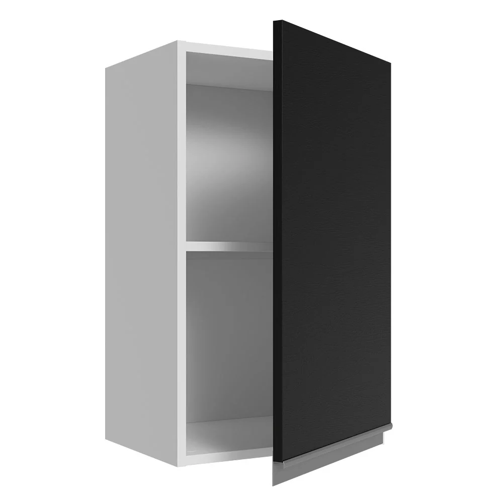 Armário Aéreo 100% MDF 40 cm 1 Porta Branco/Preto Acordes Madesa - Image 4
