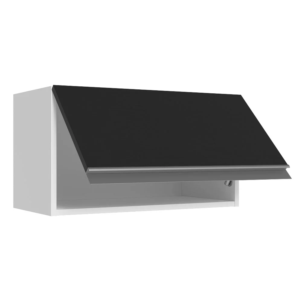 Armário Aéreo 100% MDF 60 cm 1 Porta Basculante Branco/Preto Acordes Madesa - Image 4
