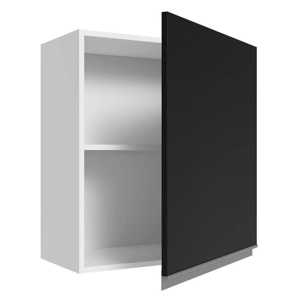 Armário Aéreo 100% MDF 60 cm 1 Porta Branco/Preto Acordes Madesa - Image 4