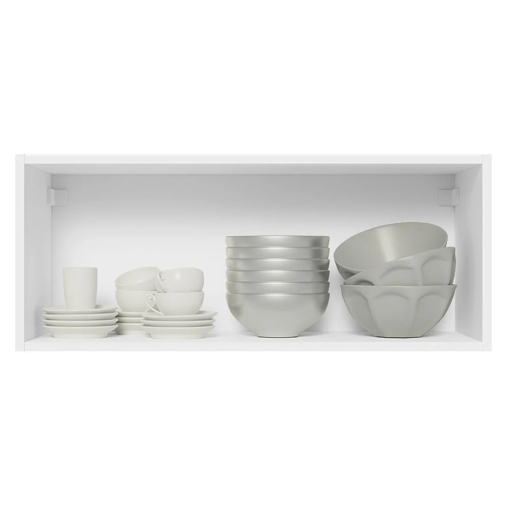 Armário Aéreo 100% MDF 80 cm 1 Porta Basculante Branco/Preto Acordes Madesa - Image 3