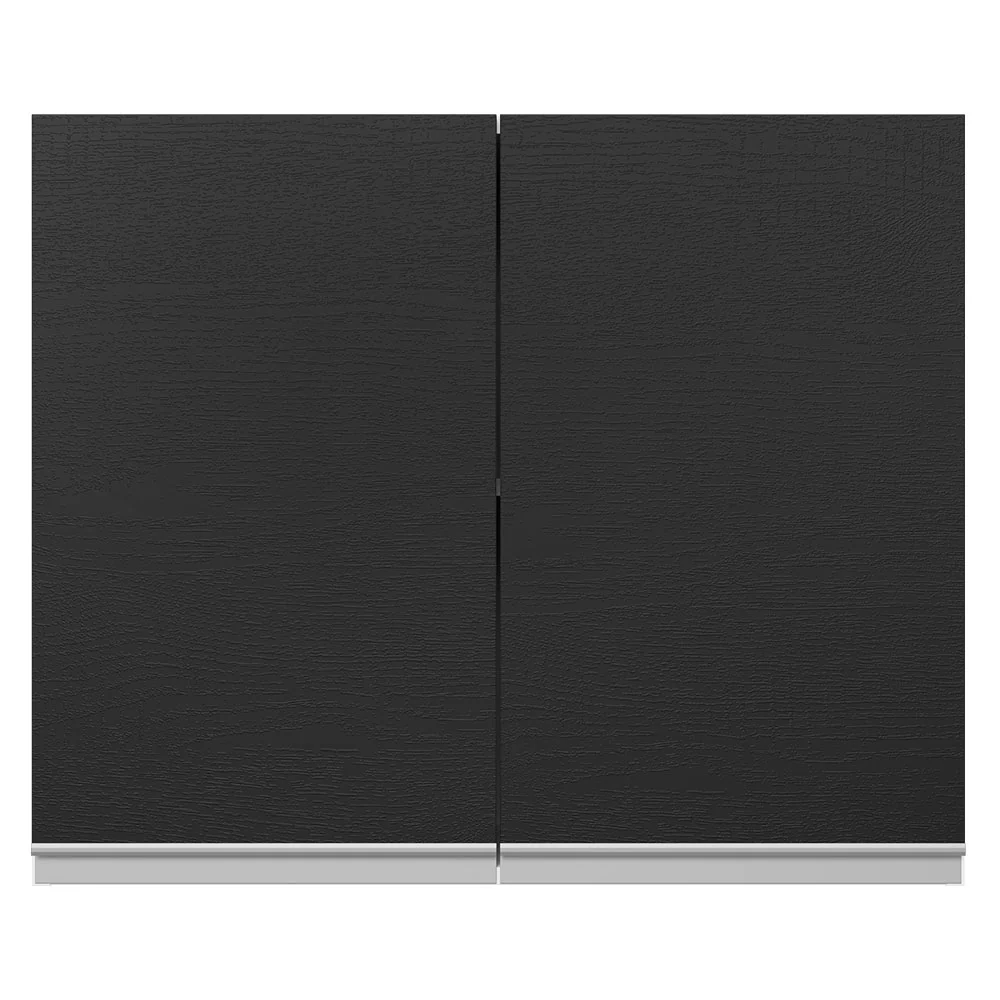 Armário Aéreo 100% MDF 80 cm 2 Portas Branco/Preto Acordes Madesa - Image 5