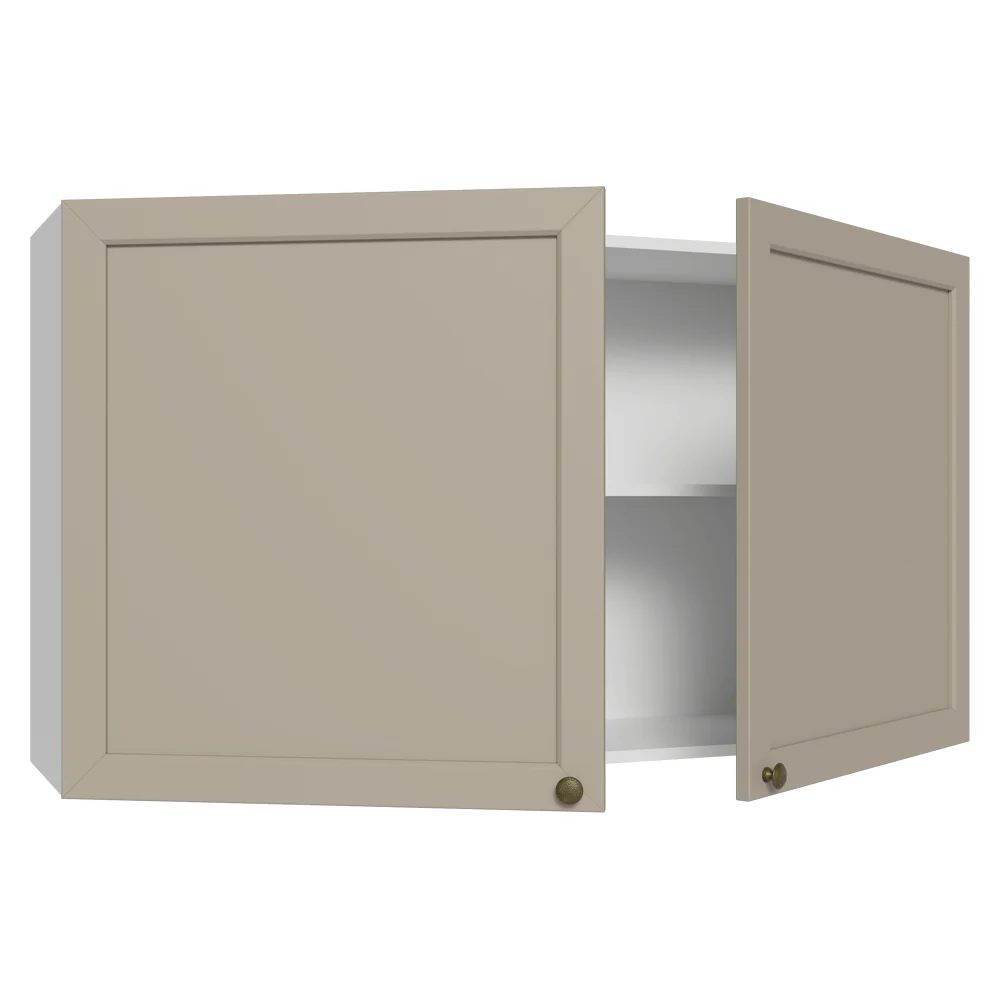 Armário Aéreo 120 cm 2 Portas Branco/Crema Vik Madesa - Image 8