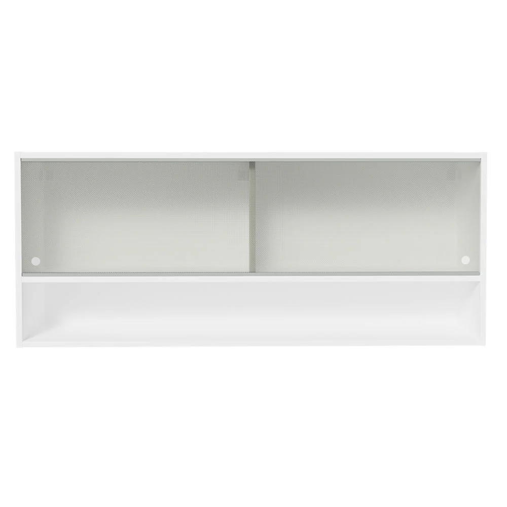 Armário Aéreo 120cm 2 Portas Correr Vidro Pontilhado 1 Nicho Branco para Cozinhas Glamy, Lux e Reims Madesa - Image 5