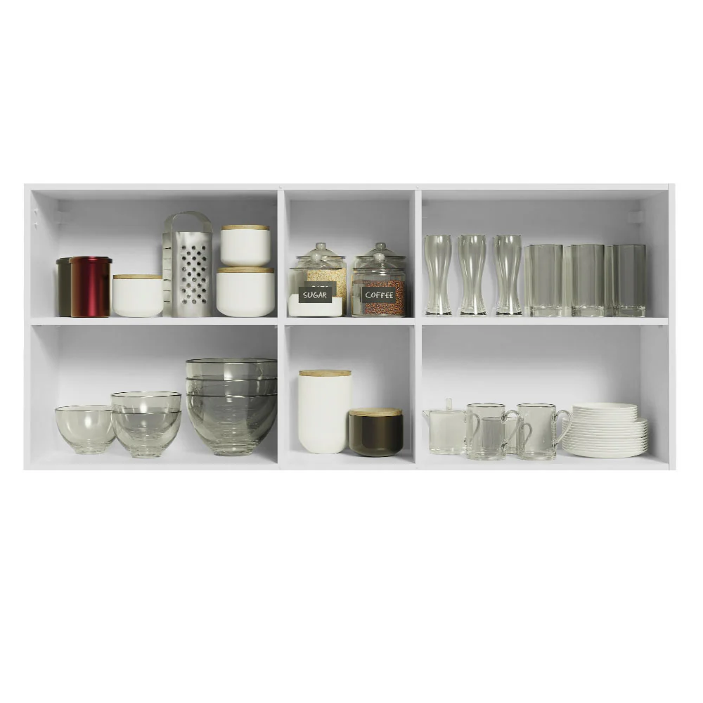 Armário Aéreo 150 cm 2 Portas e 2 Nichos Branco/Crema Agata Madesa - Image 3