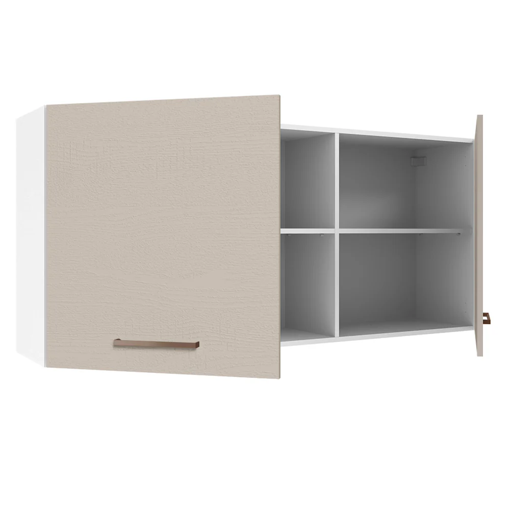 Armário Aéreo 150 cm 2 Portas e 2 Nichos Branco/Crema Agata Madesa - Image 4