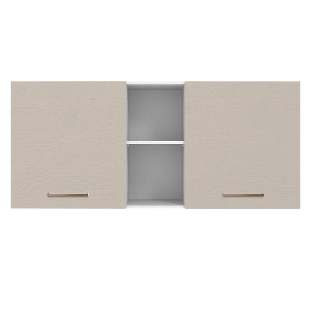 Armário Aéreo 150 cm 2 Portas e 2 Nichos Branco/Crema Agata Madesa - Image 5