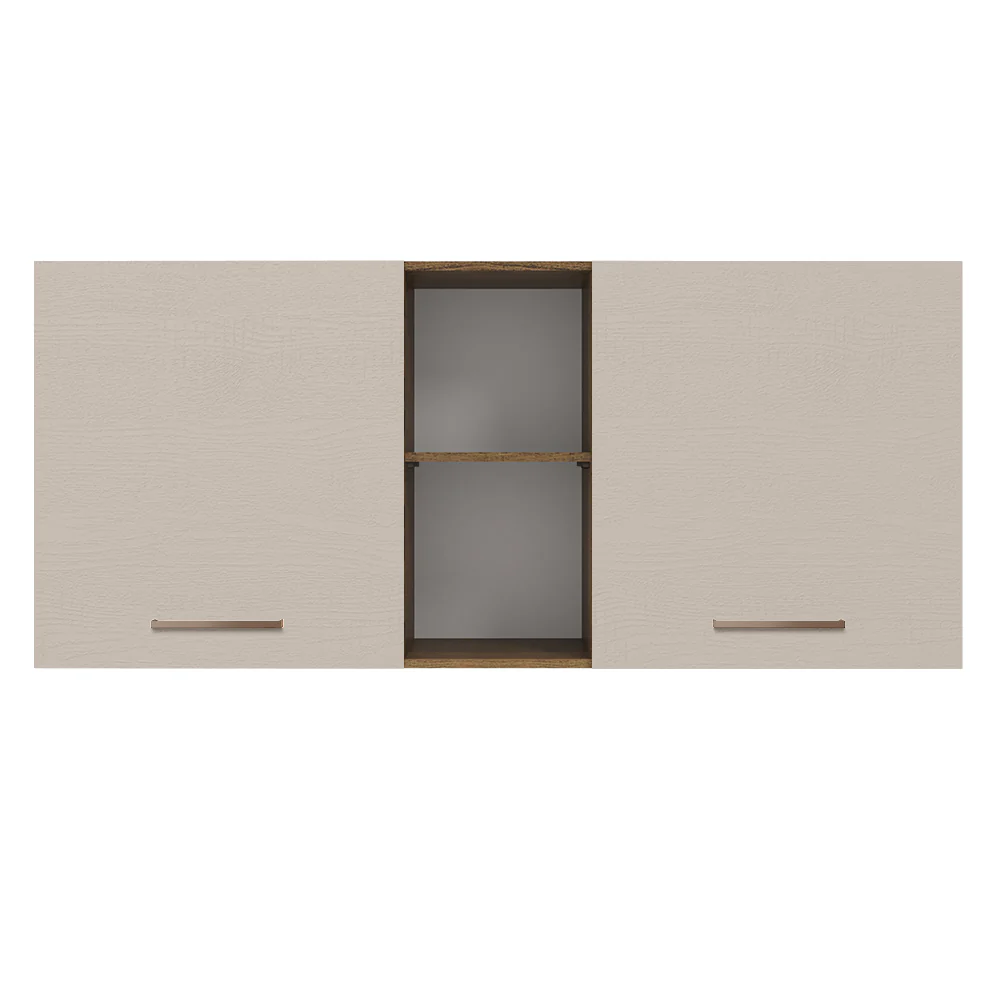 Armário Aéreo 150 cm 2 Portas e 2 Nichos Rustic/Crema Agata Madesa - Image 5