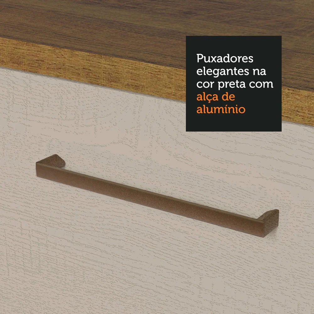 Armário Aéreo 150 cm 2 Portas e 2 Nichos Rustic/Crema Agata Madesa - Image 7