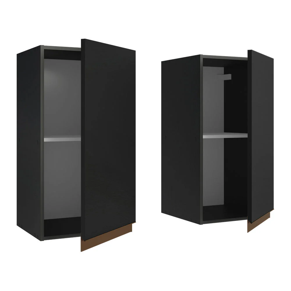 Armário Aéreo 70 cm 2 Portas Preto Reims Madesa - Image 16