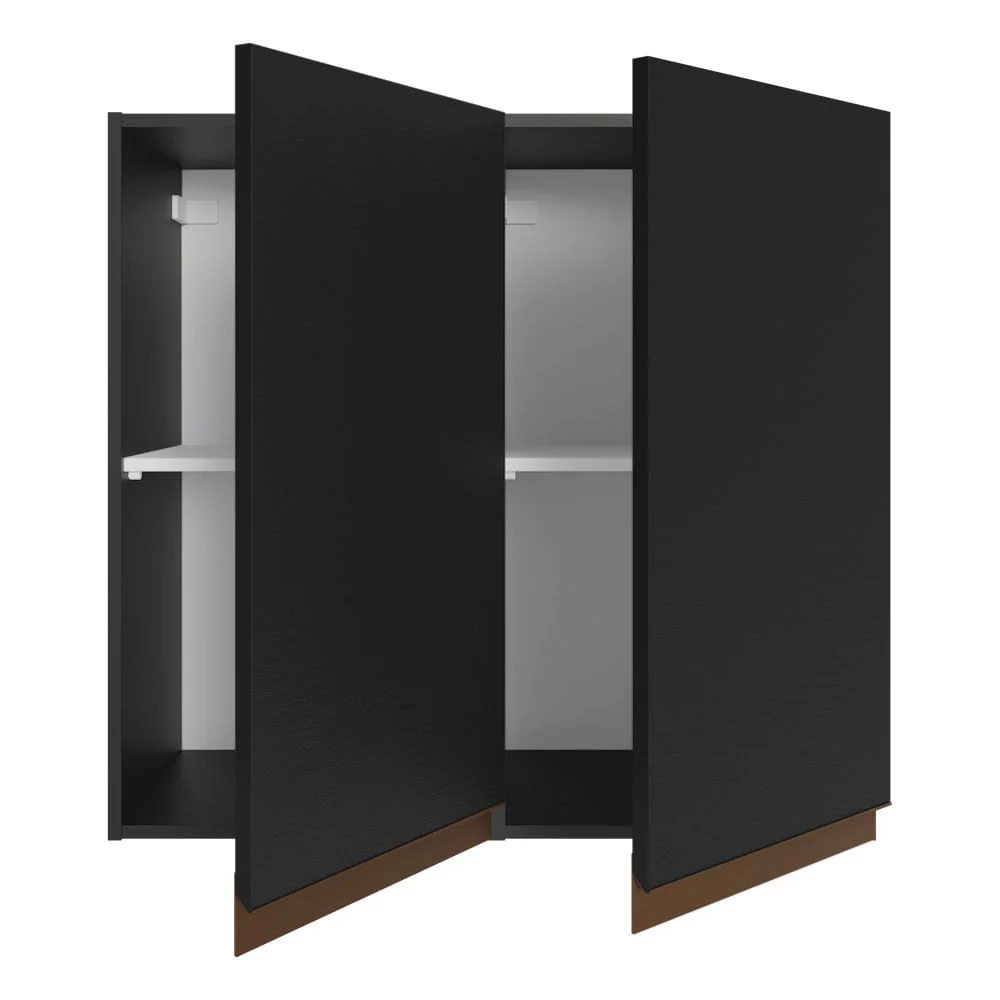 Armário Aéreo 70 cm 2 Portas Preto Reims Madesa - Image 4