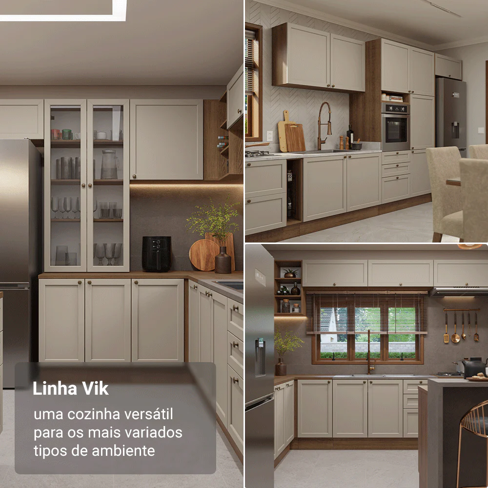 Armário Aéreo 35 cm 1 Porta Rustic/Crema Vik Madesa - Image 5