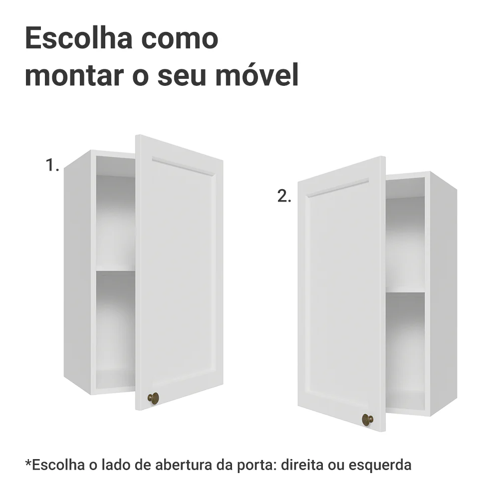 Armário Aéreo 40 cm 1 Porta Branco Vik Madesa - Image 5