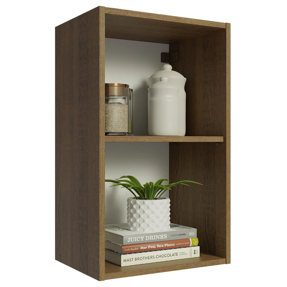 Armário Aéreo 40 cm com 2 Nichos Abertos para Cozinha Madesa Lux, Glamy, Agata, Stella Rustic - Image 4