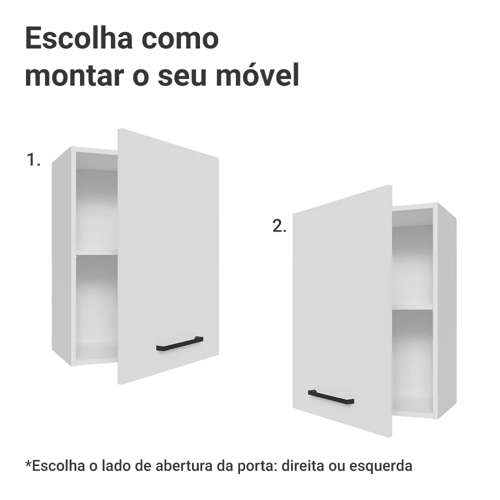 Armário Aéreo 50cm 1 Porta Branco Agata Madesa - Image 4