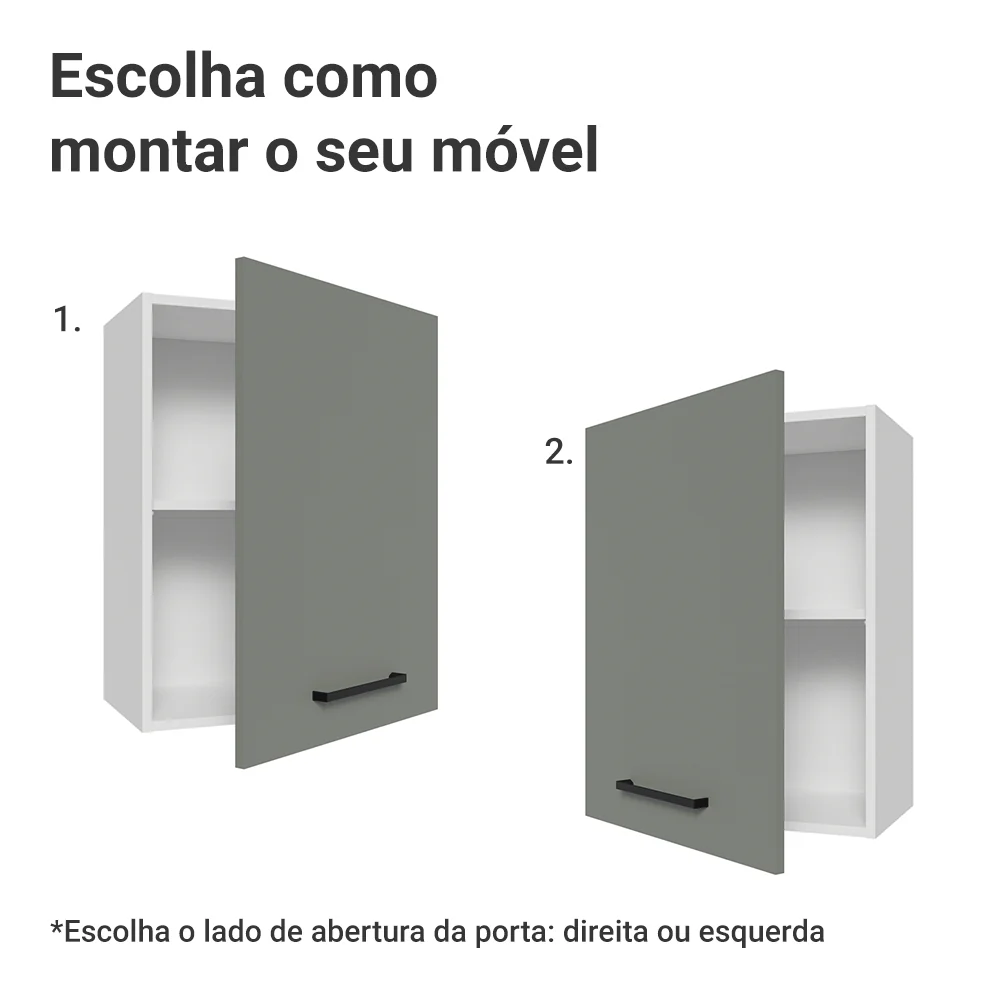 Armário Aéreo 50cm 1 Porta Branco/Cinza Agata Madesa - Image 4