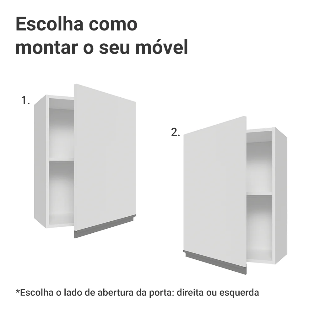 Armário Aéreo 50cm 1 Porta Branco Glamy Madesa - Image 4