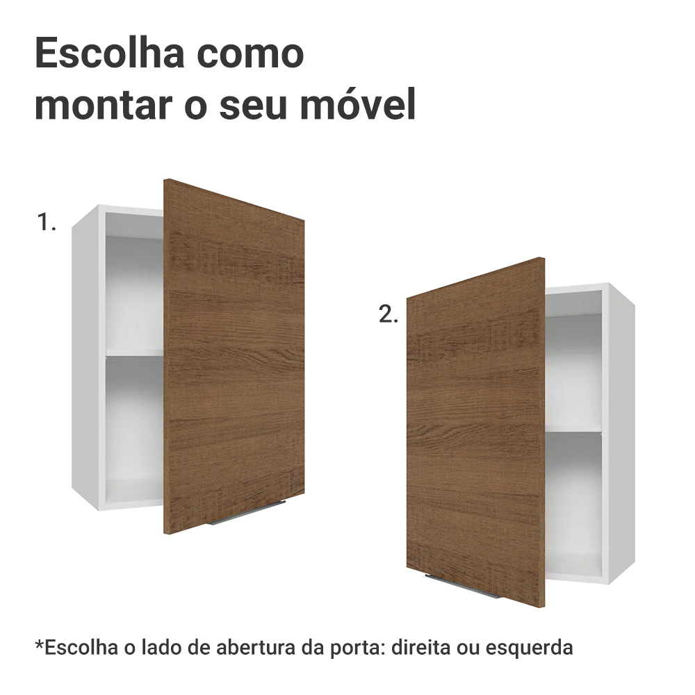 Armário Aéreo 50cm 1 Porta Branco/Rustic Stella Madesa - Image 4