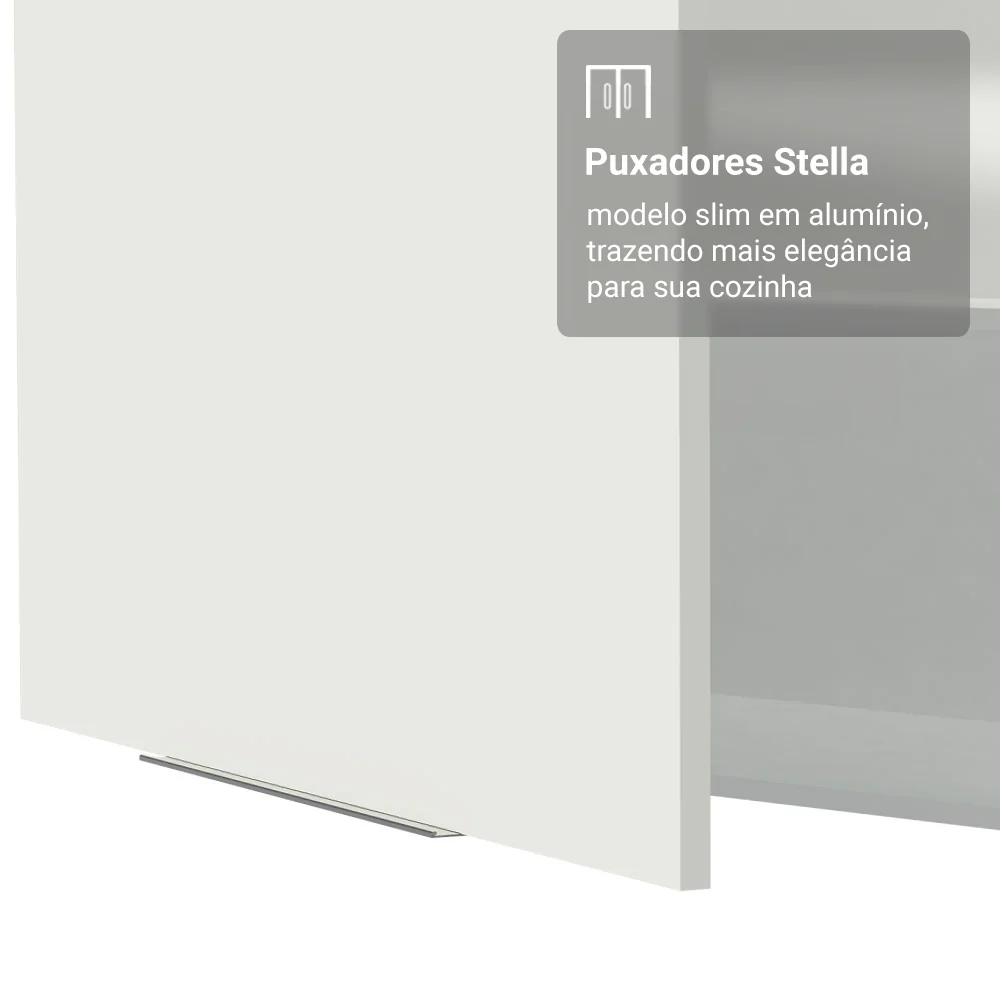 Armário Aéreo 50cm 1 Porta Branco Stella Madesa - Image 8