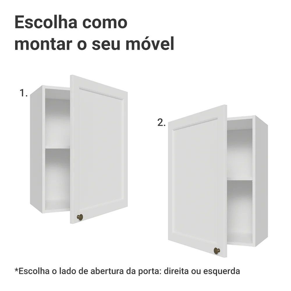 Armário Aéreo 50cm 1 Porta Branco Vik Madesa - Image 4