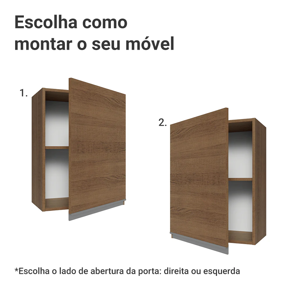 Armário Aéreo 50cm 1 Porta Rustic Glamy Madesa - Image 4