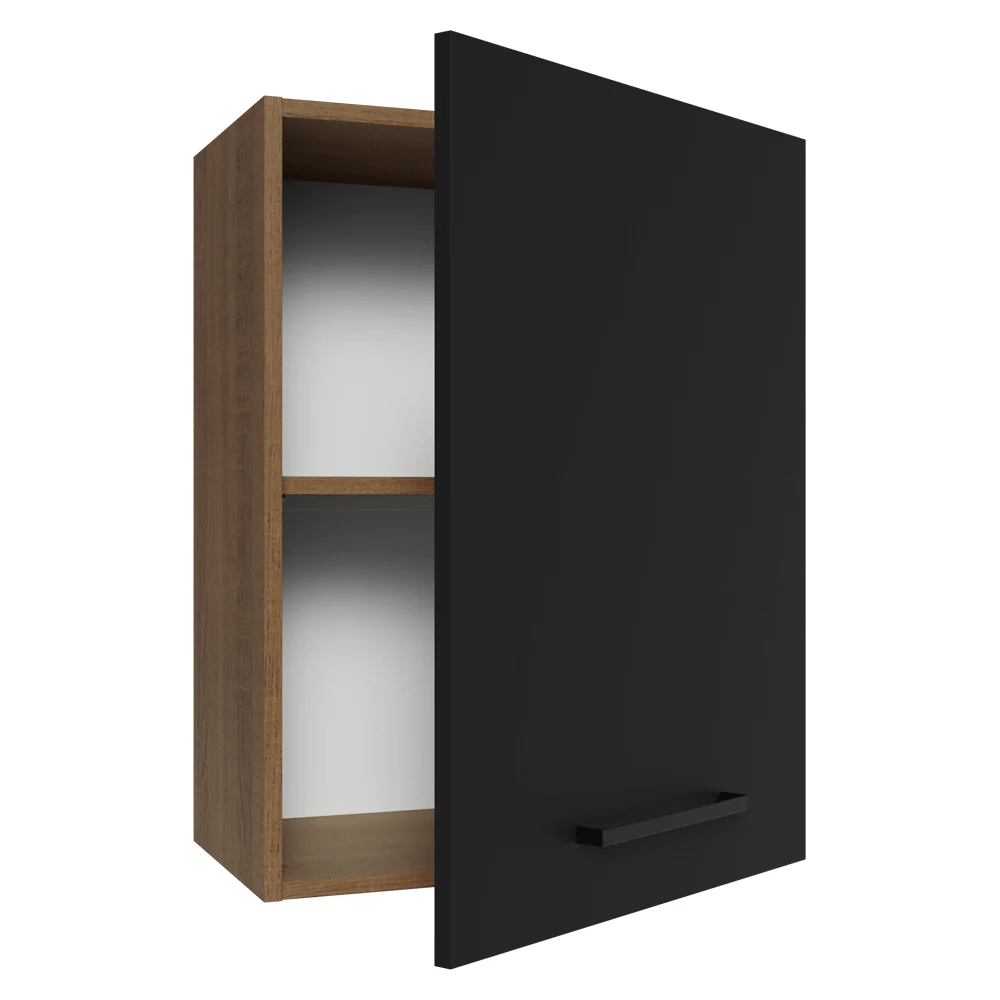 Armário Aéreo 50cm 1 Porta Rustic/Preto Agata Madesa - Image 7