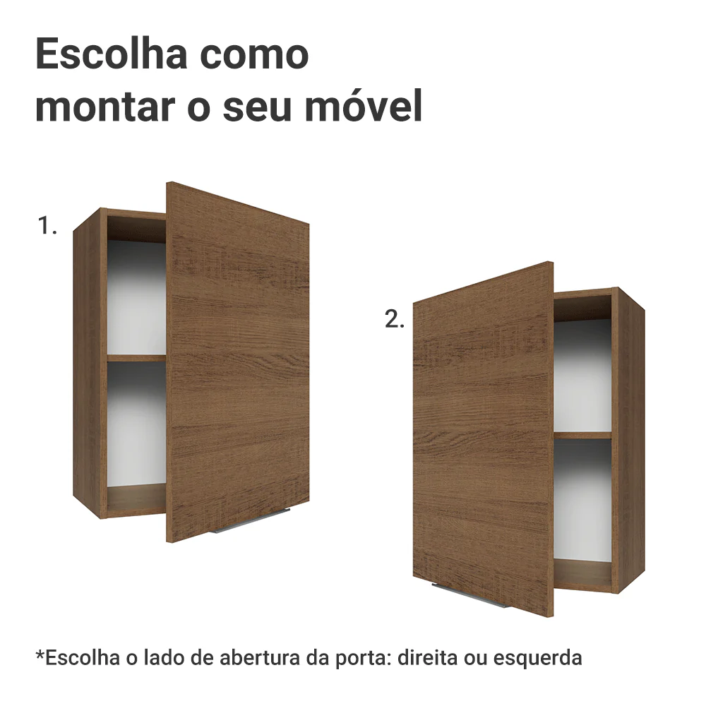 Armário Aéreo 50cm 1 Porta Rustic Stella Madesa - Image 4
