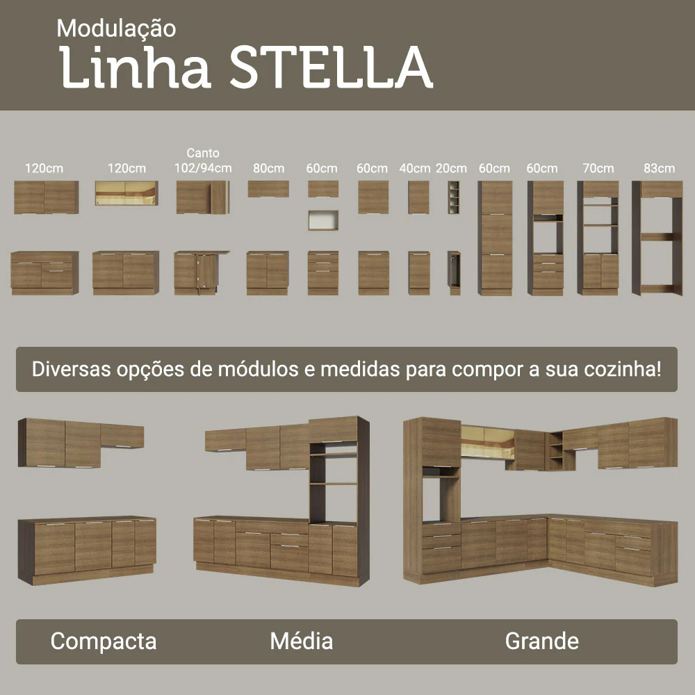 Armário Aéreo 50cm 1 Porta Rustic Stella Madesa - Image 9