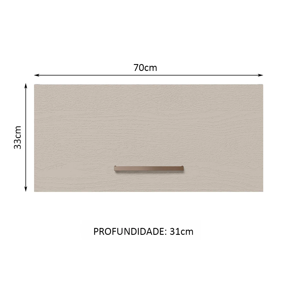 Armário Aéreo 70 cm 1 Porta Basculante Rustic/Crema Agata Madesa - Image 2