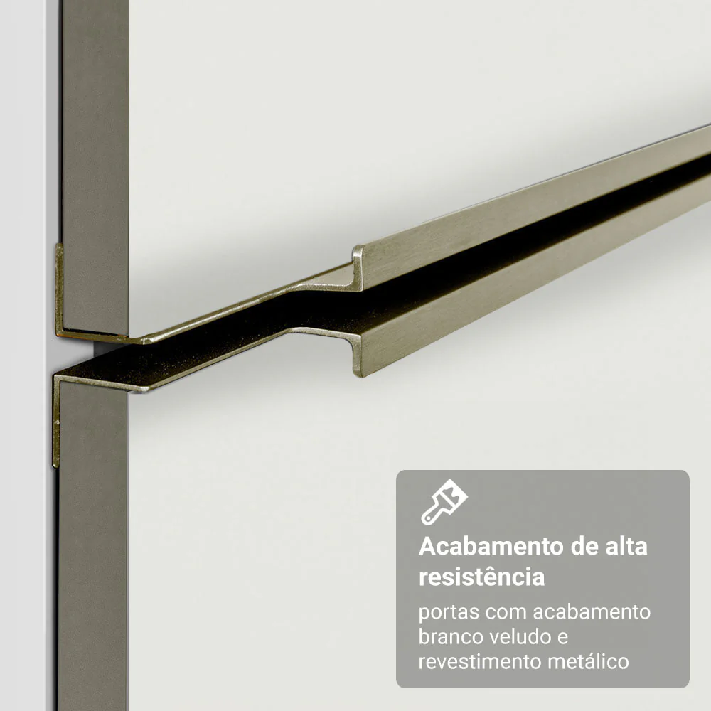 Armário Aéreo 70 cm 1 Porta Branco/Branco Veludo Lux Madesa - Image 7